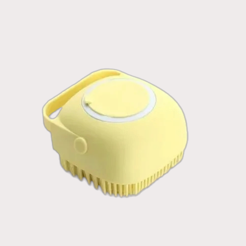 Brosse de bain pour chien, jaune