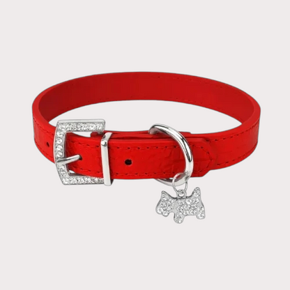 Collier pour chien avec pendentif chien, rouge