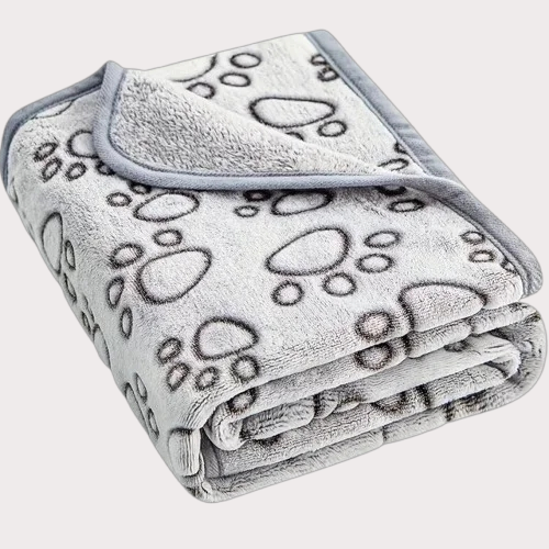 Couverture pour chien et chat en velours, coloris gris