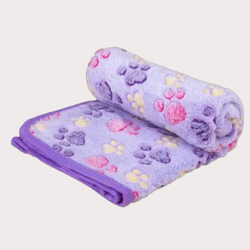 Plaid pour chien et chat pattes en l'air coloris lilas