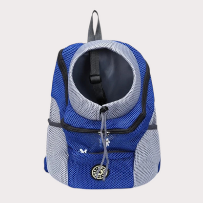 Sac de transport pour chien forme sac à dos coloris bleu, taille M