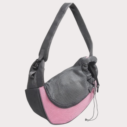 Sac de transport pour chien forme banane coloris rose 